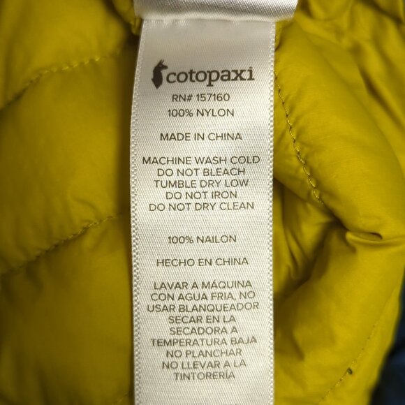 Cotopaxi Fuego Down Vest Men's L Blue Striped Nylon Full Zip Jacket Outdoors - Picture 11 of 13